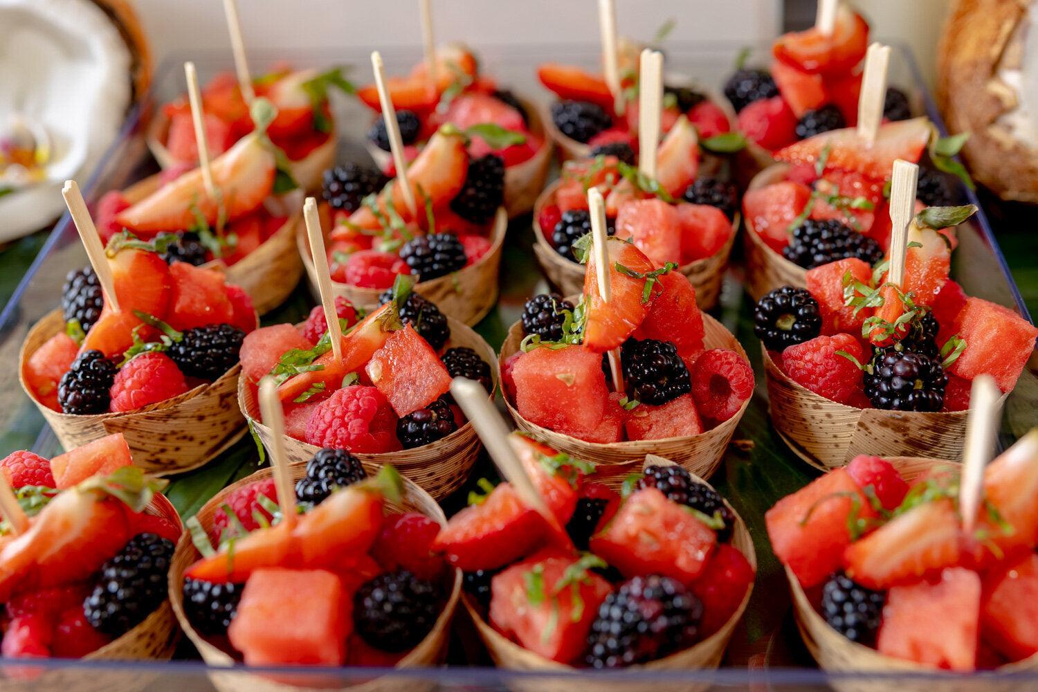 Summer fruit display at a catered event